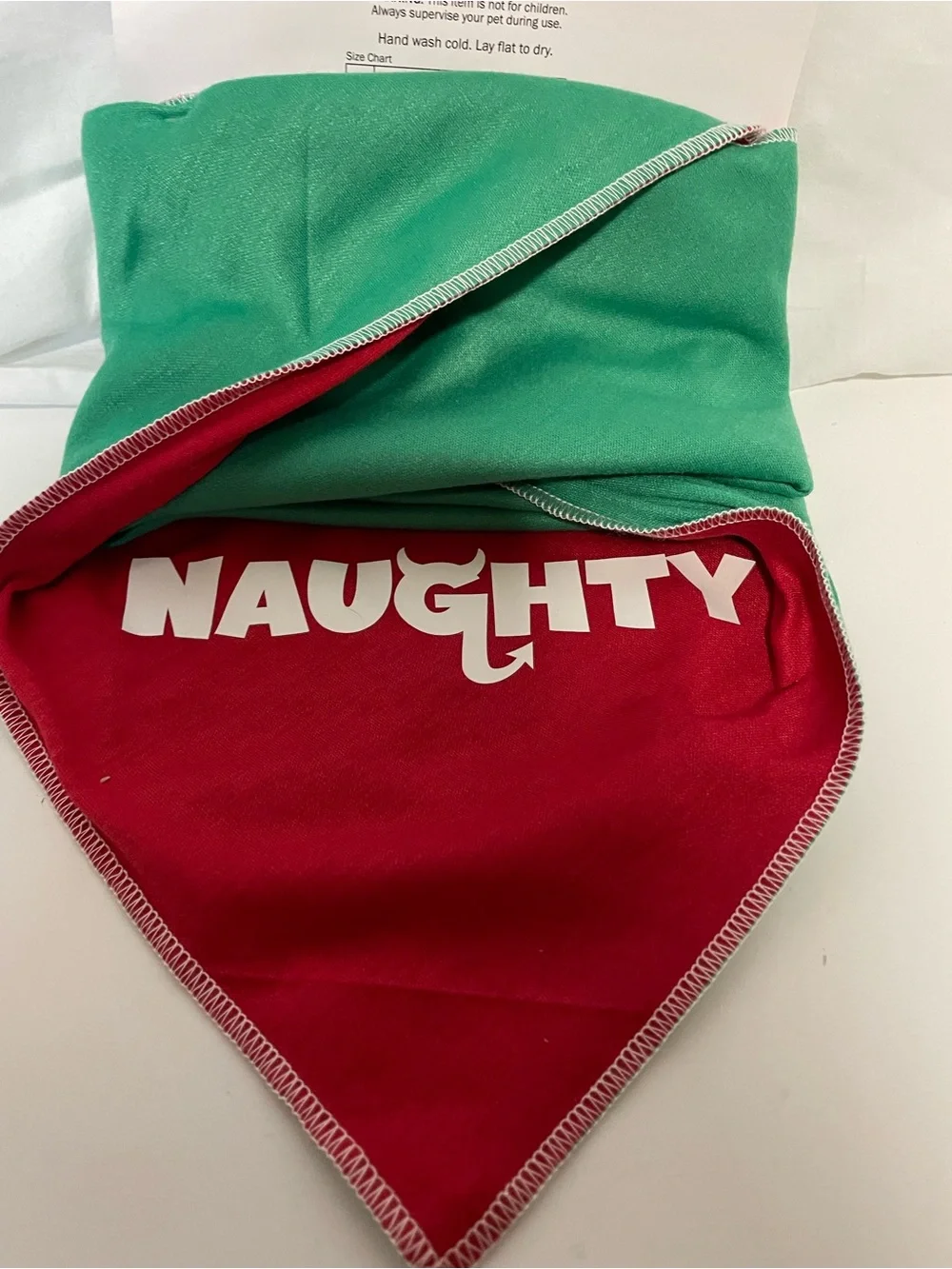 Holiday Green 'Nice' Pet Bandana - Large